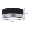 lampa sufitowa plafon elegance czarny abazur glamour ze srebrnymi akcentami chrom gwint e27