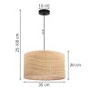 lampa sufitowa wiszaca rattan okragly abazur boho naturalny pojedynczy do jadalni salonu sypialni
