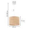 lampa sufitowa wiszaca rattan pojedyncza zyrandol z rattanowym abazurem styl boho 20cm e27