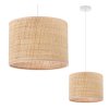 lampa sufitowa wiszaca rattan pojedyncza zyrandol z rattanowym abazurem styl boho 20cm e27