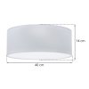 lampa sufitowa plafon gaja jasnoszary okragly abazur z bawelny nowoczesny na trzy zarowki 40cm
