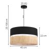 lampa sufitowa wiszaca rattan podwojny abazur boho z rattanu czarno bezowy okragly nad stol e27