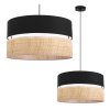 lampa sufitowa wiszaca rattan podwojny abazur boho z rattanu czarno bezowy okragly nad stol e27