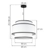 lampa wiszaca sufitowa vienna duzy bialy podwojny abazur z czarnym brzegiem nowoczesny glamour