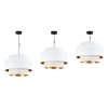 lampa sufitowa wiszaca asti bialy podwojny abazur 45cm azurowy zloty srodek glamour gwint e27