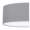 lampa sufitowa szary plafon gaja duzy abazur z bawelny srednica 50cm srodek z bialej plexi 3xe27