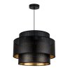 lampa sufitowa wiszaca asti podwojny abazur glamour czarno zloty azurowy do salonu jadalni 40cm