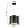 lampa sufitowa wiszaca z czarnym abazurem asti azurowy okragly zloty srodek styl nowoczesny 20cm
