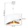lampa sufitowa wiszaca bialo zlota asti nowoczesny asymetryczny zyrandol z abazurem z siatki 45cm