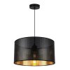 lampa sufitowa wiszaca asti zyrandol z czarno zlotym abazurem glamour do salonu jadalni pokoju 35cm
