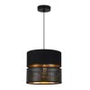 lampa sufitowa wiszaca asti zyrandol z abazurem z siatki kolor czarny ze zlotym srodkiem glamour