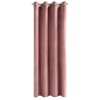 ZATEMŇOVACÍ ZÁVĚS NA KROUŽCÍCH ROSA 140X250 CM TMAVĚŘŮŽOVÁ