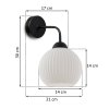 lampa scienna kinkiet riffle biala szklana kula w stylu glamour do sypialni salonu przedpokoju