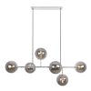 lampa sufitowa wiszaca siena zyrandol chrom szklane kule w kolorze grafitowym 6xe14