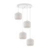 lampa wiszaca riffle sufitowa biala konstrukcja szklane klosze w ksztalcie walca 4 plomienna