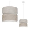lampa wiszaca sufitowa len bezowy zyrandol z okraglym abazurem z lnu styl boho srednica 20cm