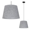 lampa sufitowa wiszaca zyrandol len stozkowy okragly abazur w kolorze szarym styl boho 38cm