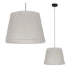 lampa sufitowa wiszaca len zyrandol z bezowym abazurem w ksztalcie stozka do kuchni i salonu