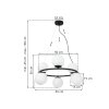 lampa sufitowa wiszaca aura czarna zyrandol typu ring szesc bialych szklanych kloszy e14