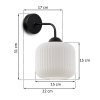 lampa scienna kinkiet riffle szklany ryflowany walec w kolorze bialym styl glamour gwint e27