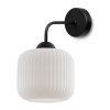 lampa scienna kinkiet riffle szklany ryflowany walec w kolorze bialym styl glamour gwint e27