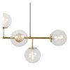 lampa sufitowa wiszaca siena zloty dlugi zyrandol ze szklanymi kloszami w ksztalcie kuli 6 zrodel