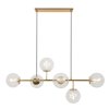 lampa sufitowa wiszaca siena zloty dlugi zyrandol ze szklanymi kloszami w ksztalcie kuli 6 zrodel
