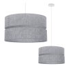 lampa sufitowa wiszaca zyrandol len duzy szary abazur o podwojnej konstrukcji do salonu i kuchni