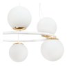 lampa sufitowa wiszaca zyrandol aura biala obrecz ze zlotymi akcentami szklane kule styl loft