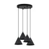 lampa sufitowa wiszaca soho czarny zyrandol w stylu loft klosze stozki nad stol i wyspe e27