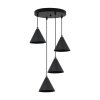 lampa sufitowa wiszaca soho czarny zyrandol w stylu loft klosze stozki nad stol i wyspe e27