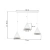 lampa sufitowa wiszaca soho potrojna biale klosze w ksztalcie stozkow styl loft gwint e27