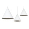 lampa sufitowa wiszaca soho potrojna biale klosze w ksztalcie stozkow styl loft gwint e27