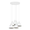 lampa wiszaca zyrandol loft soho biala listwa z szescioma kloszami w ksztalcie stozkow