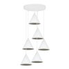 lampa wiszaca zyrandol loft soho biala listwa z szescioma kloszami w ksztalcie stozkow