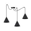 lampa sufitowa wiszaca typu pajak soho styl loft czarne klosze w ksztalcie stozkow 3 zrodla