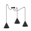lampa sufitowa wiszaca typu pajak soho styl loft czarne klosze w ksztalcie stozkow 3 zrodla