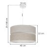 lampa sufitowa wiszaca len zyrandol z abazurem duo kolor jasnobezowy styl boho 40cm
