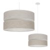 lampa sufitowa wiszaca len zyrandol z abazurem duo kolor jasnobezowy styl boho 40cm