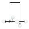 lampa sufitowa wiszaca siena dlugi czarny zyrandol z bialymi szklanymi kulami styl loft 6 zrodel