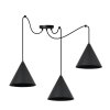 lampa wiszaca sufitowa typu pajak soho styl nowoczesny czarna konstrukcja trzy stozkowe klosze