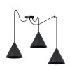 lampa wiszaca sufitowa typu pajak soho styl nowoczesny czarna konstrukcja trzy stozkowe klosze