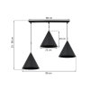 lampa wiszaca zyrandol soho czarna konstrukcja trzy metalowe stozki w stylu nowoczesnym e27