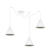lampa sufitowa wiszaca pajak loft soho potrojna biala konstrukcja ze stozkowymi kloszami