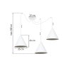 lampa wiszaca zyrandol pajak soho potrojna styl nowoczesny biale stozki do kuchni i salonu