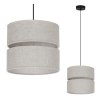 lampa sufitowa wiszaca zyrandol len podwojny bezowy abazur w stylu boho pojedynczy 20cm