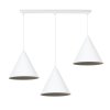 lampa wiszaca sufitowa soho styl nowoczesny trzy metalowe stozki na bialej listwie e27