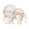 Kameninová jídelní souprava Beige sada 16ks