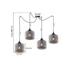 lampa wiszaca sufitowa riffle zyrandol do kuchni salonu sypialni grafitowe klosze ze szkla 4 zrodla