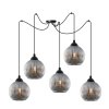 lampa wiszaca sufitowa riffle zyrandol czarny pajak loft grafitowe szklane kule 5 zrodel swiatla